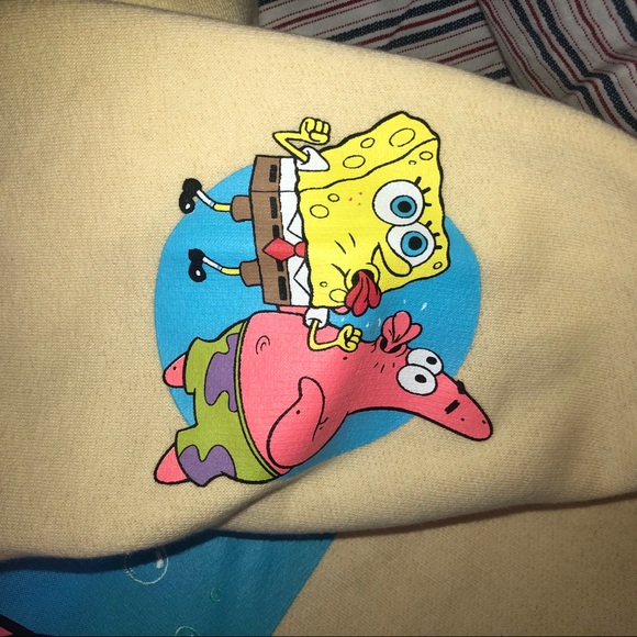 Spongebob Square pants NWT! tan hoodie - Picture 5 of 8